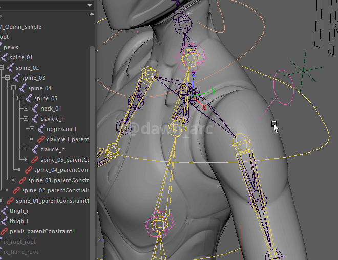 [Maya]Rigging 17 - Clavicles & Fingers